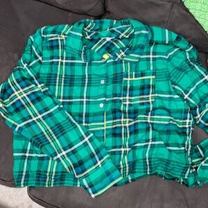 Croppedish flannel shirt